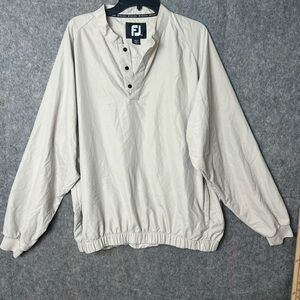 Footjoy Men's XL Cream 1/4 Zip lightweight Golf windbreaker Jacket